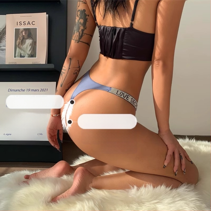 Ευρωπαϊκό και αμερικανικό σέξι χαμηλοκάβαλο παντελόνι, μοντέρνο στρινγκ με στρας, αθλητικό σέξι στρινγκ με άρση γοφών, αόρατο παντελόνι