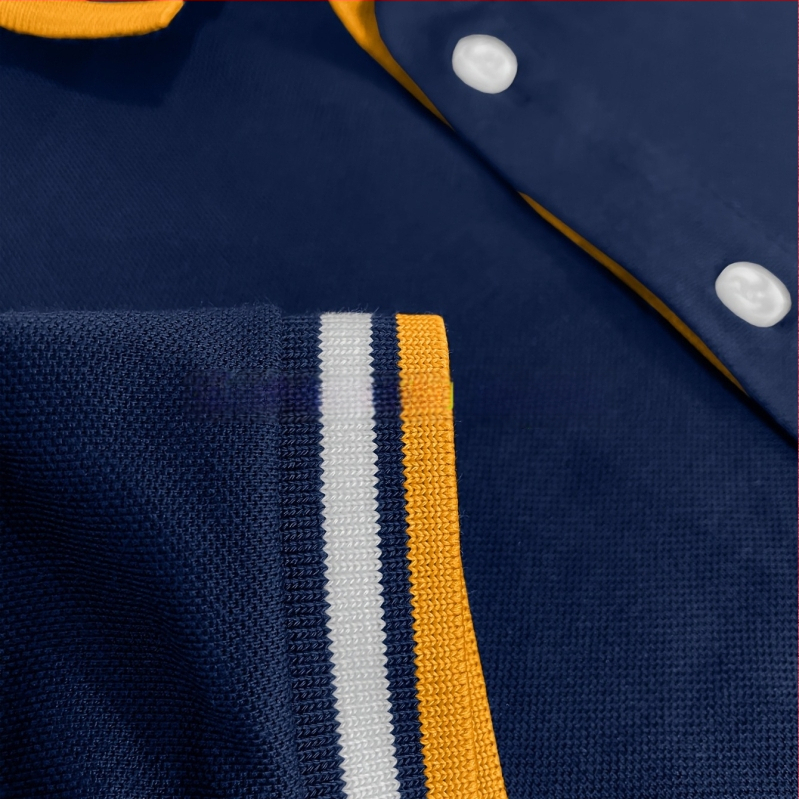 Комплект мъжки ризи с къс ръкав и контрастна яка - лек полиестер, меко синьо и розово