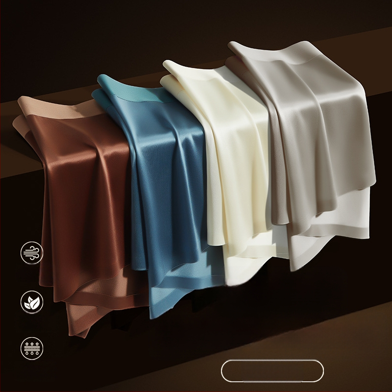 Populaarne luksusliku satiinist meeste jääsiidist aluspesu, mooruspuu siidist antibakteriaalne siseõmblus, palja tundega meeste bokserid