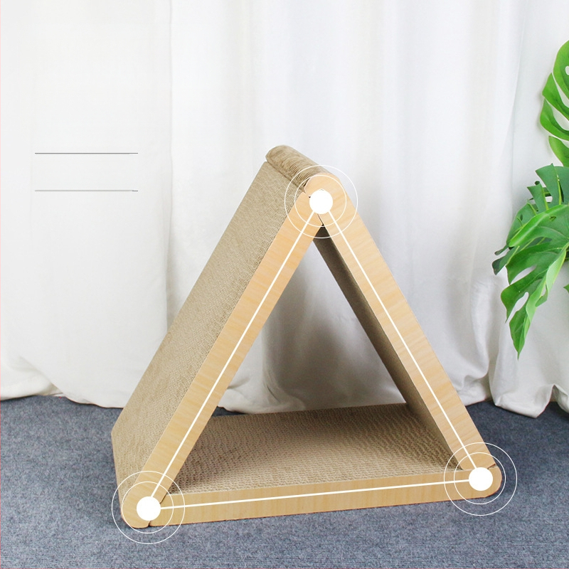 Nauja didelė katės draskyklė geometrinio vertikalaus trikampio formos katės lizdas daugiafunkcinė draskyklė gofruoto popieriaus katės žaislų reikmenys