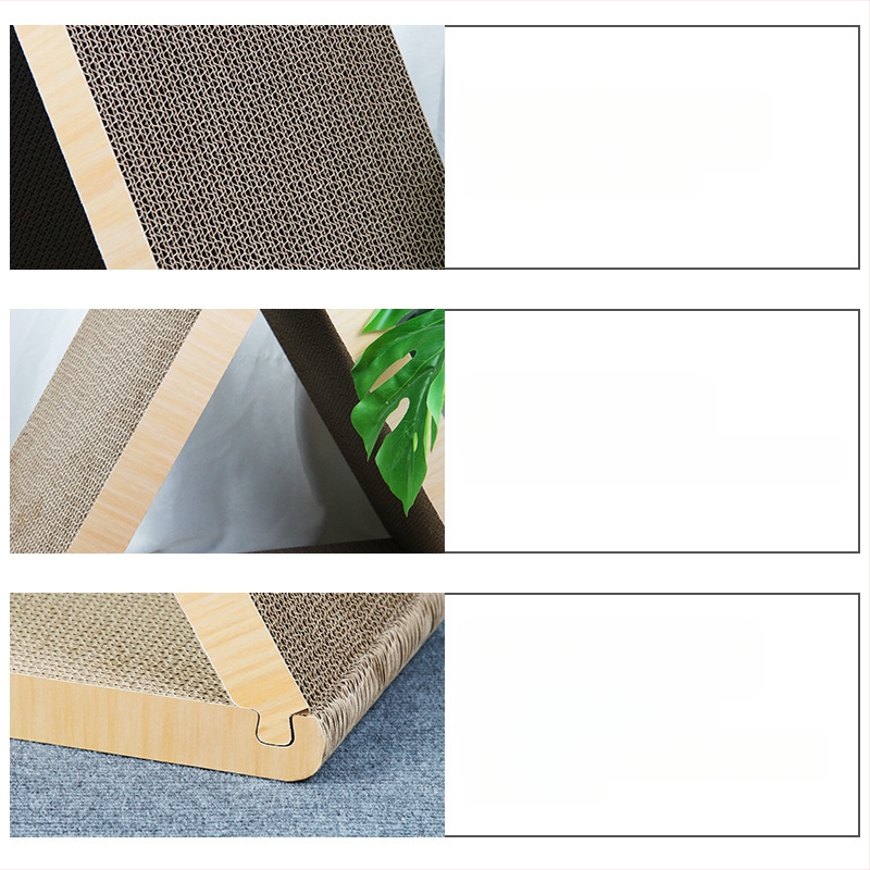 Nauja didelė katės draskyklė geometrinio vertikalaus trikampio formos katės lizdas daugiafunkcinė draskyklė gofruoto popieriaus katės žaislų reikmenys