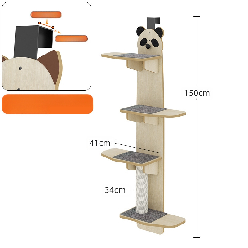 Kačių laipiojimo stovas, sieninis, mažas, netuščias, pakabinamas prie sienos, medžio masyvo, kačių laipiojimo stovas, buitiniai kačių žaislai, kačių baldai, papuošalai
