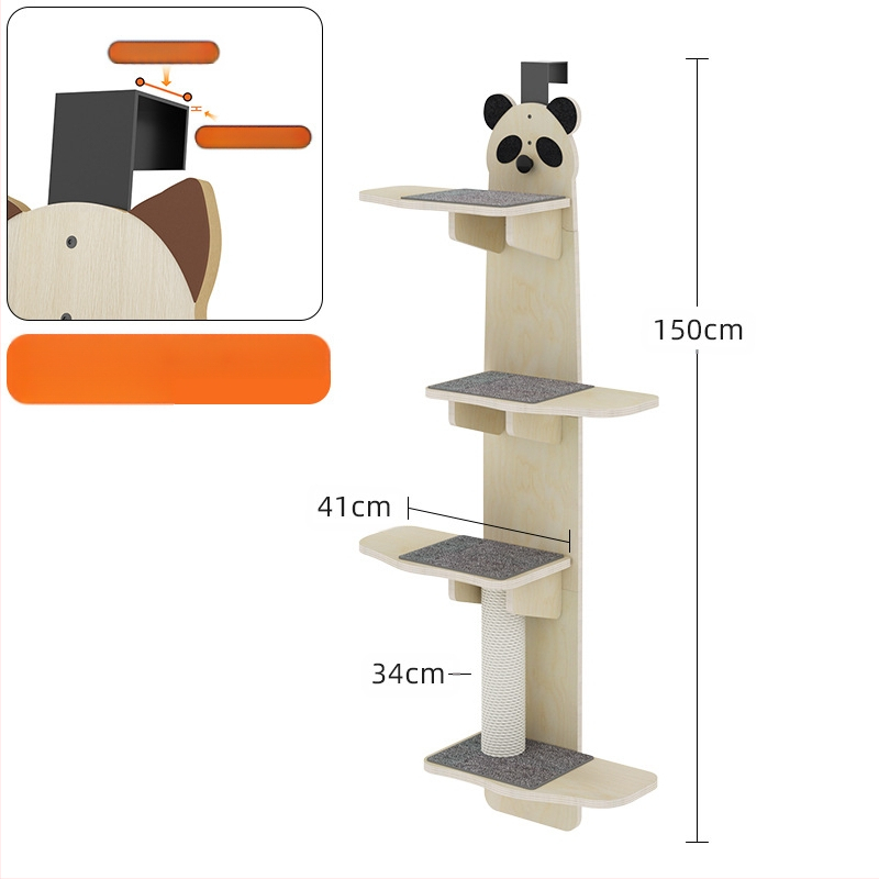Kačių laipiojimo stovas, sieninis, mažas, netuščias, pakabinamas prie sienos, medžio masyvo, kačių laipiojimo stovas, buitiniai kačių žaislai, kačių baldai, papuošalai
