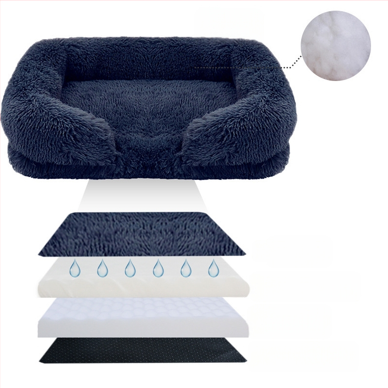 Cuib pătrat detașabil și lavabil transfrontalier, cuib pentru animale de companie, cuib pentru câini, pat pentru pisici Teddy, cuib pentru pisici, casă pentru câini, covoraș pentru animale de companie, livrare dintr-o singură bucată