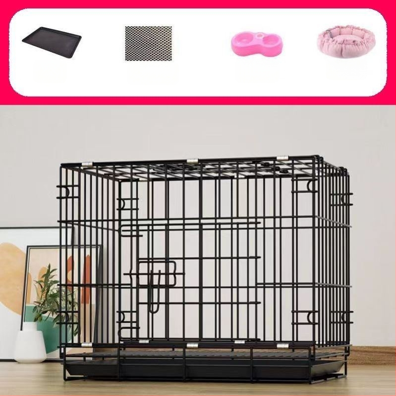 Összecsukható kutyaketrec kis kutyáknak és közepes méretű kutyáknak, teddy bichon corgi különleges háztartási beltéri vasketrec toalettel