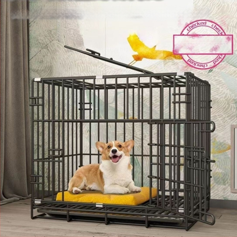 Összecsukható kutyaketrec kis kutyáknak és közepes méretű kutyáknak, teddy bichon corgi különleges háztartási beltéri vasketrec toalettel