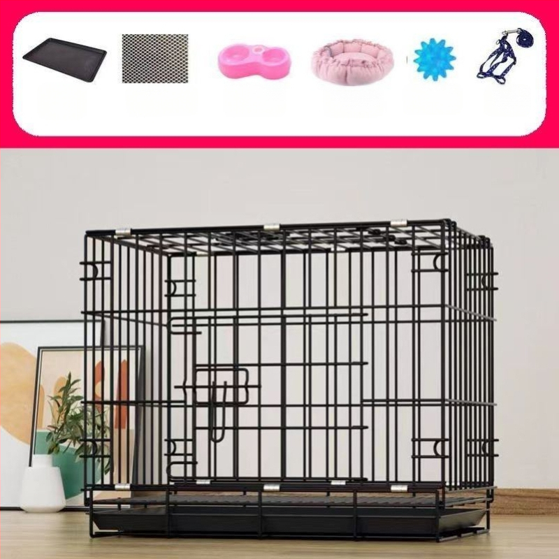 Összecsukható kutyaketrec kis kutyáknak és közepes méretű kutyáknak, teddy bichon corgi különleges háztartási beltéri vasketrec toalettel