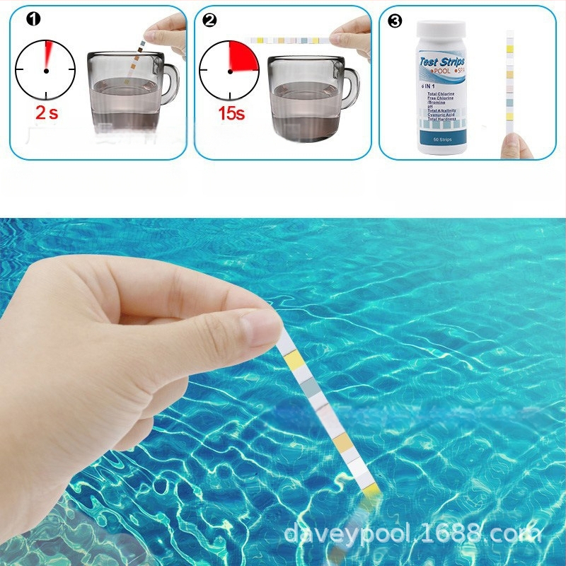 Tiesioginiai gamykliniai pardavimai 7 viename baseino bandymo popierius pH bandymo popierius vandens kokybės bandymo popierius likutinio chloro pH vandens kokybės bandymo juostelė