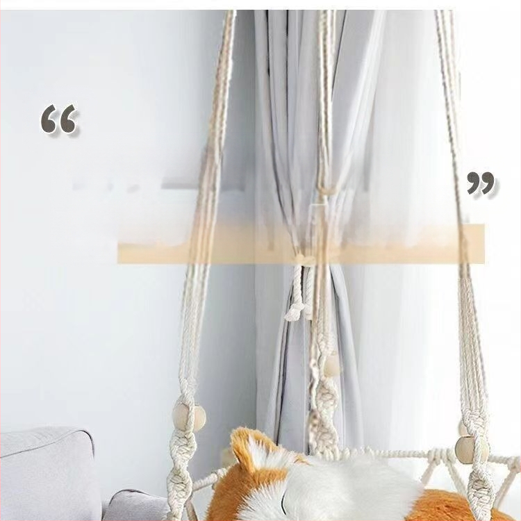 Ručno pletena viseća košara za kućne ljubimce, ljuljačka, boemska mačka, univerzalna mrežasta vrećica za četiri godišnja doba, viseća viseća mreža za mačke