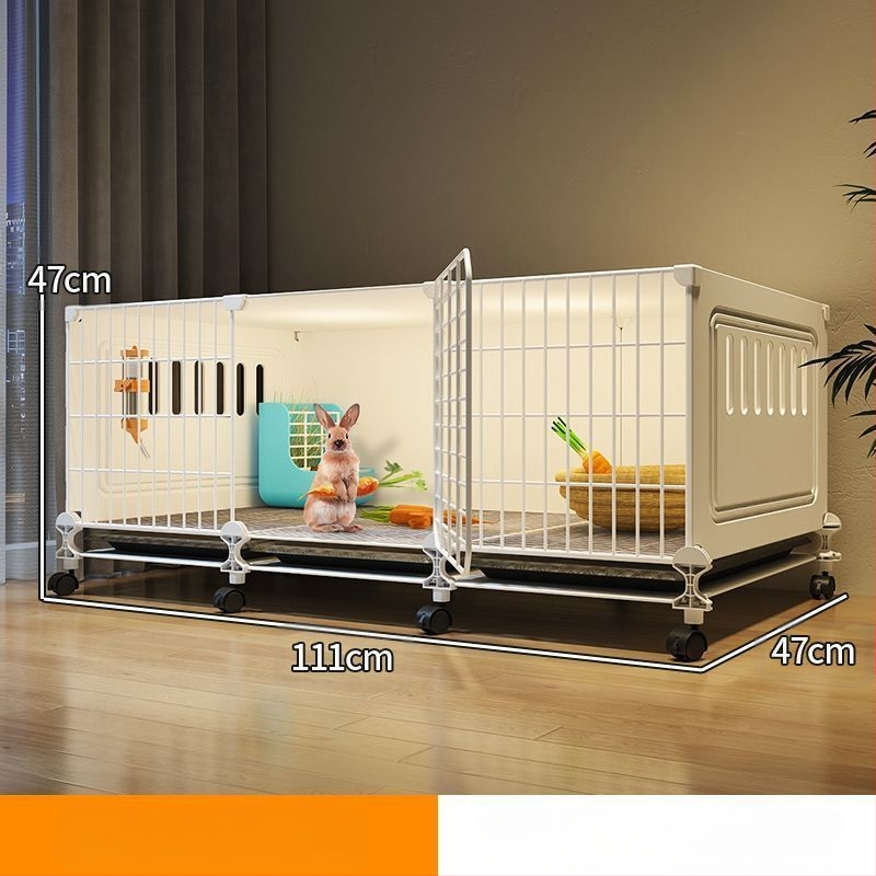 Küülikupuur majapidamiseks, eriti suur, kahekihiline, siseruumides kasutatav spetsiaalne automaatne sõnnikupuhastuspuur, kahekihiline platvorm, väike villa