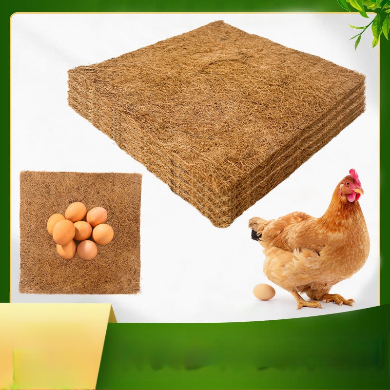 Kokosų palmių šilko augalo kvadratinis vandeniui atsparus antifrizas vištienos lizdas naminių gyvūnėlių lizdas rudas kilimėlis kiaušinių lizdo kilimėlis balandžių gyvūnų pluošto kilimėlis