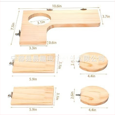 5-dielna sada papagájov, škrečkov, činčil, veveričiek a platformy Honey Dai Pine dodávaná z výroby