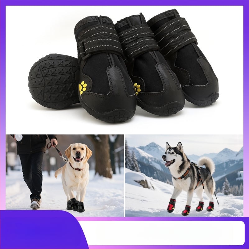 Rudens ir žiemos vandeniui atsparūs šilti šunų batai auksaspalviams retriveriams, haskiams, borderkolių veislės vidutinio dydžio ir dideliems šunims, skirtiems Europos ir Amerikos veislės šunims, perkamiausi batai augintiniams.