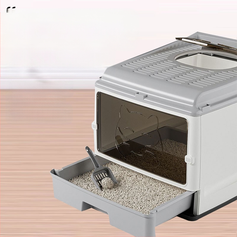 Predimenzionirani, potpuno zatvoreni umivaonik za mačji posip, dvostruka vrata, nadograđeni mačji WC, predimenzionirani prostor, bezbrižan, otporan na mirise, sprječavanje bočnog curenja