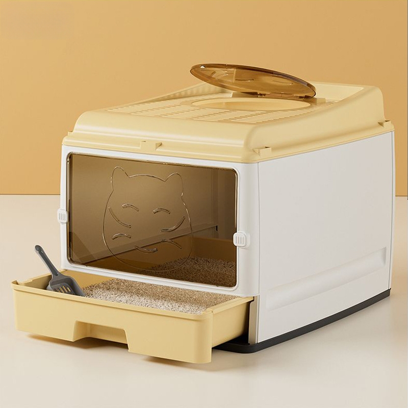 Predimenzionirani, potpuno zatvoreni umivaonik za mačji posip, dvostruka vrata, nadograđeni mačji WC, predimenzionirani prostor, bezbrižan, otporan na mirise, sprječavanje bočnog curenja