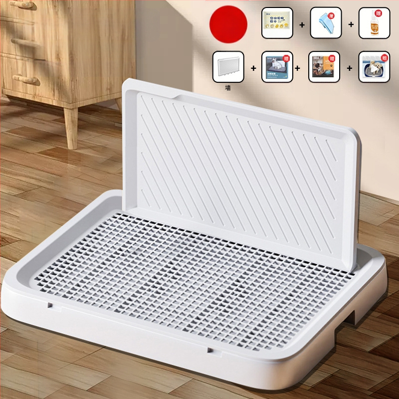 Šunų tualetas, didelis, plokščias, vidutinio ir mažo dydžio šunims, ypač didelis šlapimo padėklas, smėlio dubuo, specialus augintinių išmatoms, su sienele šuniui