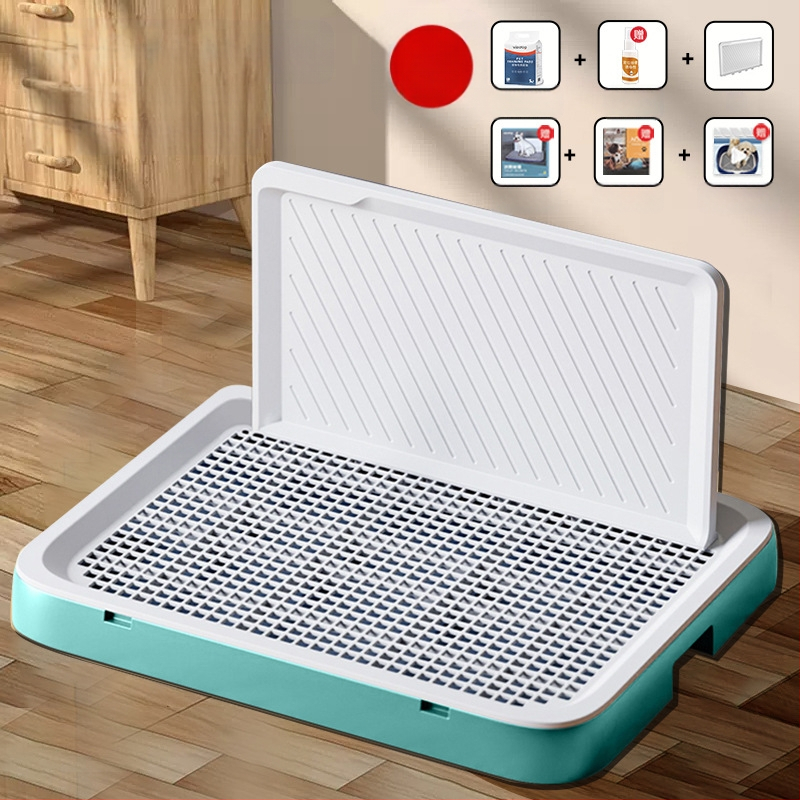 Šunų tualetas, didelis, plokščias, vidutinio ir mažo dydžio šunims, ypač didelis šlapimo padėklas, smėlio dubuo, specialus augintinių išmatoms, su sienele šuniui