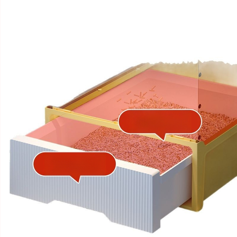 Macskaalomtál Teljesen zárt Szagmentes Fiókos Nagyméretű Fröccsenésgátló Macska WC Homoktakaró Bébi macskaalomtál Macskaalomtál