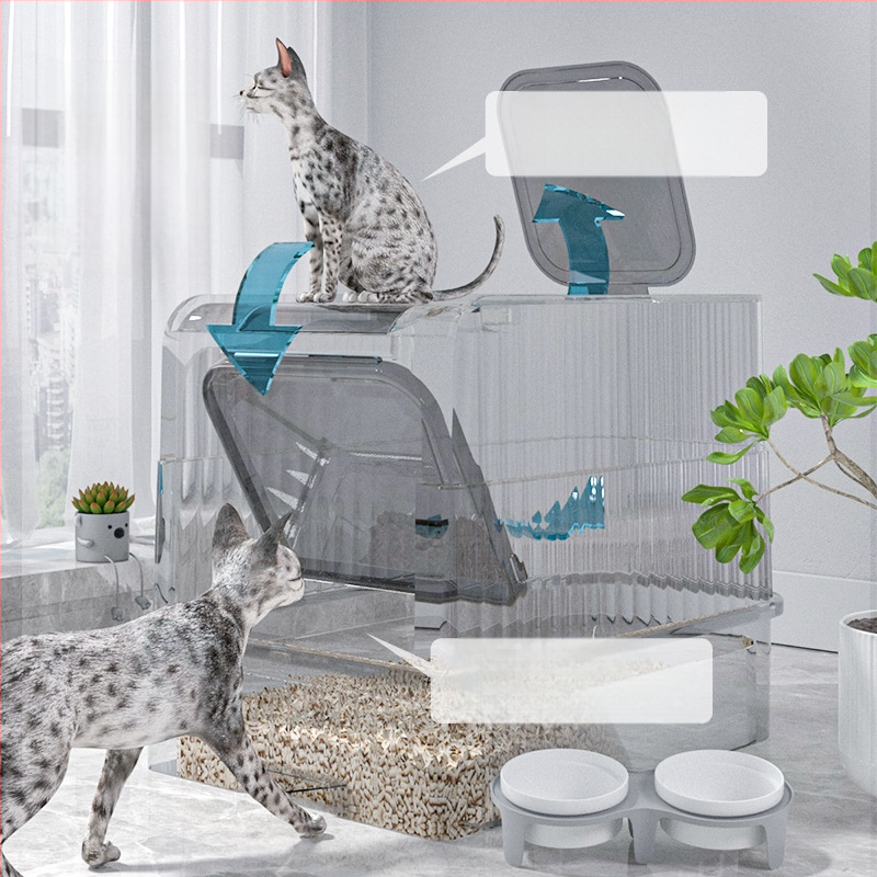 Mačji WC br. Potpuno poluzatvoreni WC za mačiće Kutija za mačji WC Integrirani kavez za mačke Kutija za mačji WC otporna na prskanje