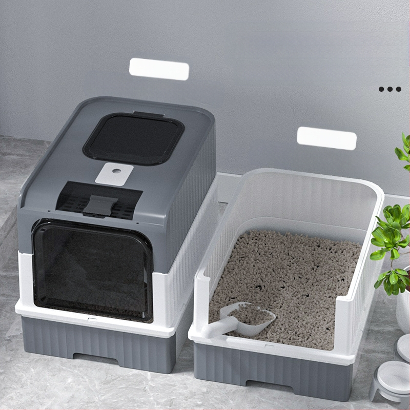 Mačji WC br. Potpuno poluzatvoreni WC za mačiće Kutija za mačji WC Integrirani kavez za mačke Kutija za mačji WC otporna na prskanje