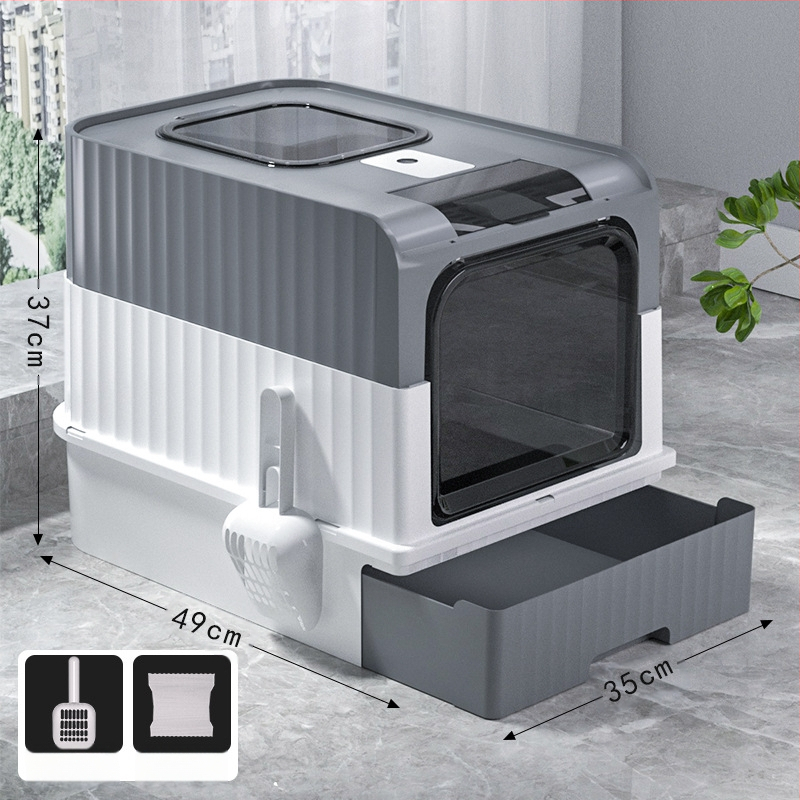 Mačji WC br. Potpuno poluzatvoreni WC za mačiće Kutija za mačji WC Integrirani kavez za mačke Kutija za mačji WC otporna na prskanje
