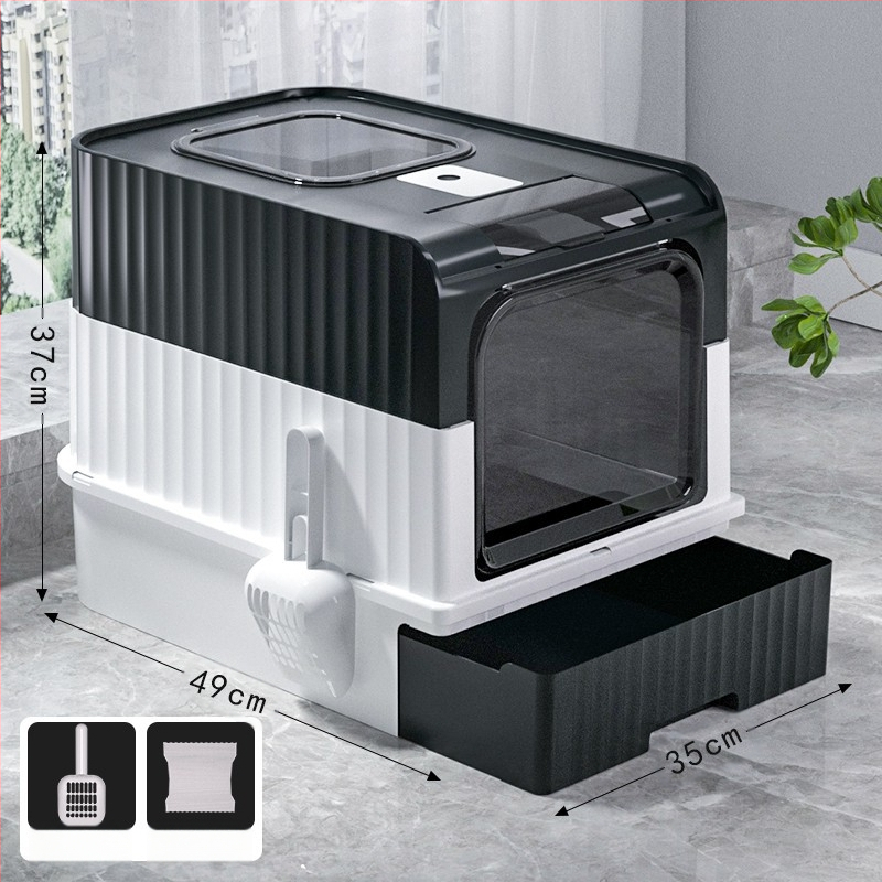 Mačji WC br. Potpuno poluzatvoreni WC za mačiće Kutija za mačji WC Integrirani kavez za mačke Kutija za mačji WC otporna na prskanje