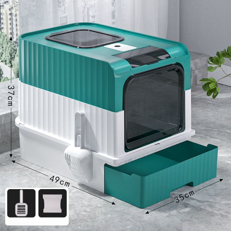 Mačji WC br. Potpuno poluzatvoreni WC za mačiće Kutija za mačji WC Integrirani kavez za mačke Kutija za mačji WC otporna na prskanje