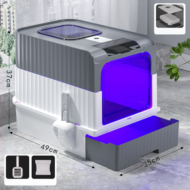 Mačji WC br. Potpuno poluzatvoreni WC za mačiće Kutija za mačji WC Integrirani kavez za mačke Kutija za mačji WC otporna na prskanje