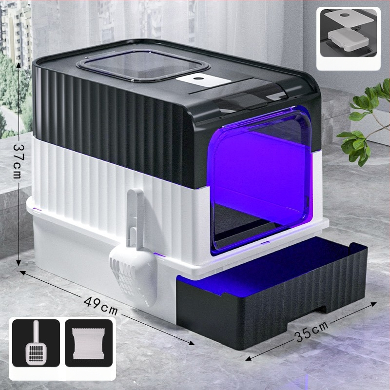 Mačji WC br. Potpuno poluzatvoreni WC za mačiće Kutija za mačji WC Integrirani kavez za mačke Kutija za mačji WC otporna na prskanje