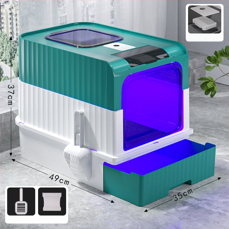 Mačji WC br. Potpuno poluzatvoreni WC za mačiće Kutija za mačji WC Integrirani kavez za mačke Kutija za mačji WC otporna na prskanje