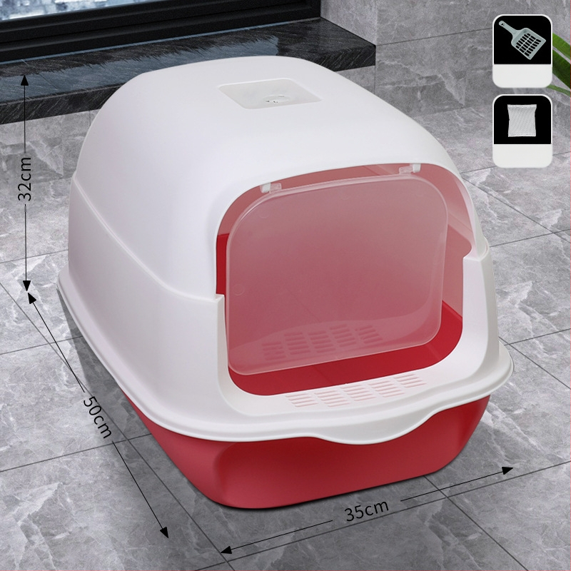 Mačji WC br. Potpuno poluzatvoreni WC za mačiće Kutija za mačji WC Integrirani kavez za mačke Kutija za mačji WC otporna na prskanje