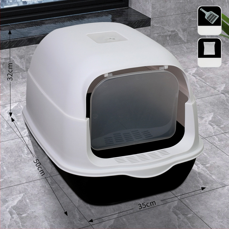 Mačji WC br. Potpuno poluzatvoreni WC za mačiće Kutija za mačji WC Integrirani kavez za mačke Kutija za mačji WC otporna na prskanje
