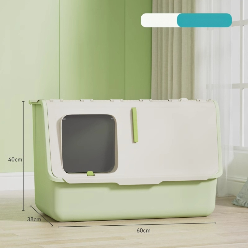 Shouai extra nagy, teljesen zárt macskavécé, macskák be- és kijuttatása bábmacskáknak, alomgátló, nyitott macskaalomtál