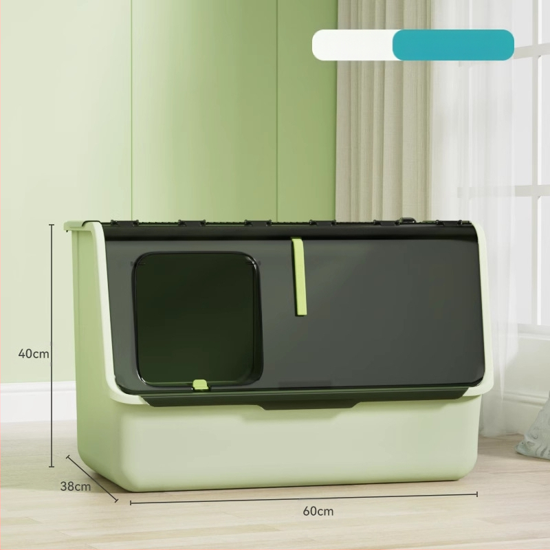 Shouai extra nagy, teljesen zárt macskavécé, macskák be- és kijuttatása bábmacskáknak, alomgátló, nyitott macskaalomtál