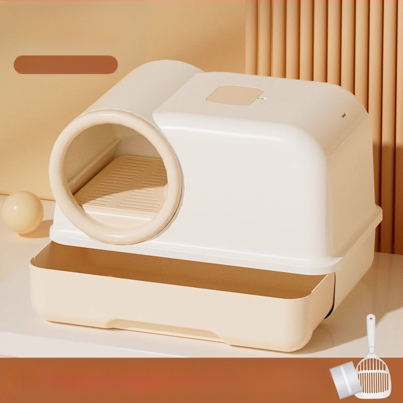 Shouai extra nagy, teljesen zárt macskavécé, macskák be- és kijuttatása bábmacskáknak, alomgátló, nyitott macskaalomtál