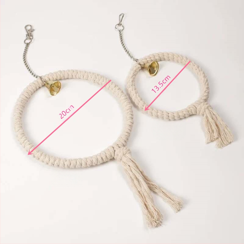 Papagoi tarvikud lindude mänguasjad puuvillast köiest rõngad kiikrõngas puuvillast köiest kiikrõngas puuvillast köiest kiikrõngaste tootjad hulgimüük