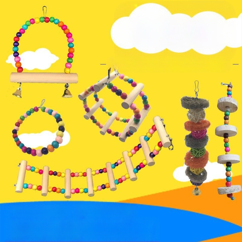 Papiga ljuljačka za ptice pribor za igračke za ptice pribor za igračke viseći most za ptice viseći prsten ljestve tvornica veleprodaja dostava