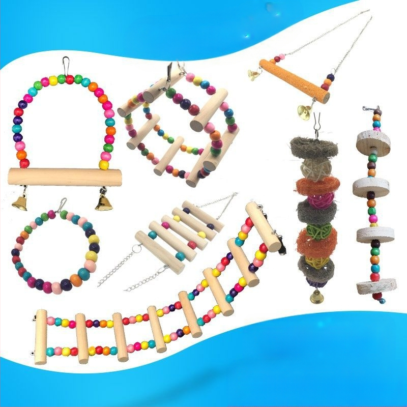 Papiga ljuljačka za ptice pribor za igračke za ptice pribor za igračke viseći most za ptice viseći prsten ljestve tvornica veleprodaja dostava