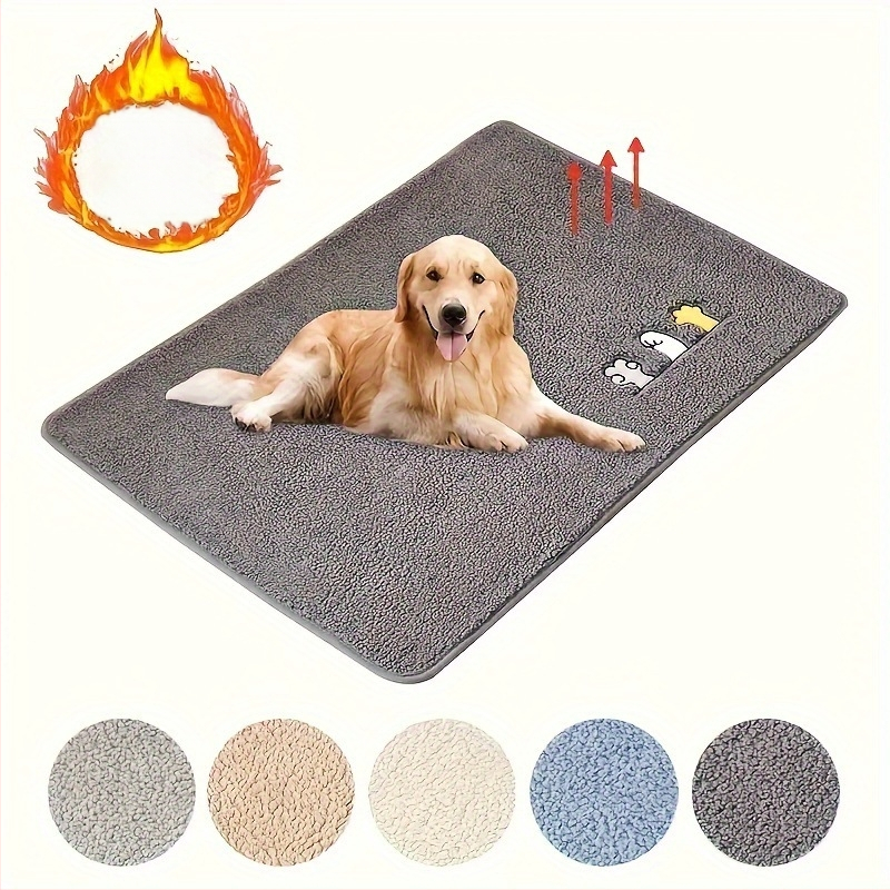 Постелка за развъдник, есен и зима, топла, подплатена, агнешка кадифена постелка за развъдник, неплъзгаща се постелка за котки и кучета, одеяло за домашни любимци на едро
