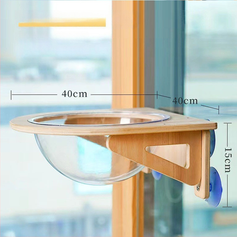 Masivna drvena svemirska kapsula za mačke, hemisferična viseća mreža za mačke, viseća vakuumska čašica bez bušenja, svemirska kapsula, okvir za penjanje za balkon