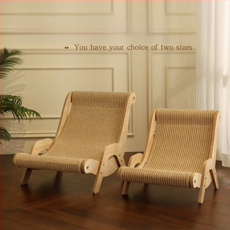 Sizalio katėms skirta draskymo lenta, katėms skirta atlošiama sofa-hamakas, kuriuo dalijasi augintiniai, medinis tvartas, šlifavimo letenėlių pagalvėlė, kurią galima pakeisti, kad būtų atspari braižymo šiukšlėms