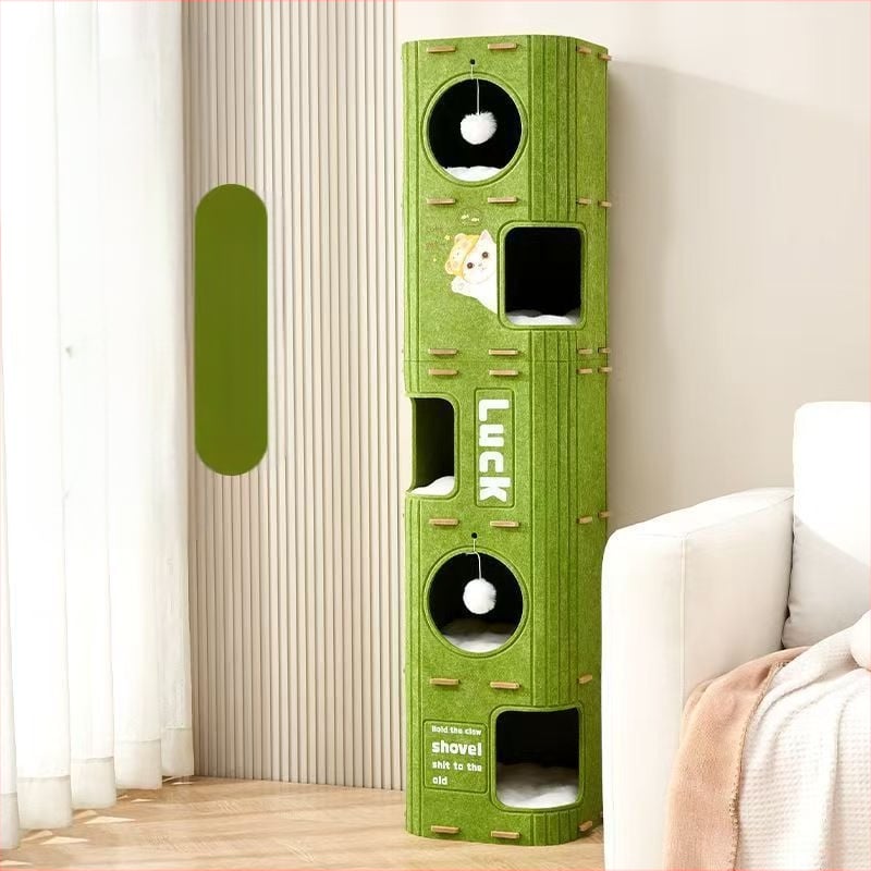 [8218 Narodna kolekcija] Okvir za penjanje za mačke, mačje drvo s integriranom rupom za mačje drvo, dvoslojno, višeslojno mačje gnijezdo za održavanje topline zimi