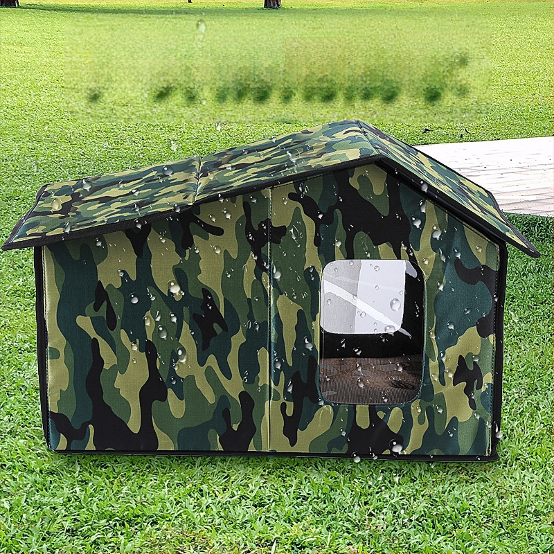 Gyárilag szállított kültéri kóbor macska kennel kutyaház Vízálló, meleg Four Seasons univerzális, kivehető, tisztítható, kényelmes tárolás