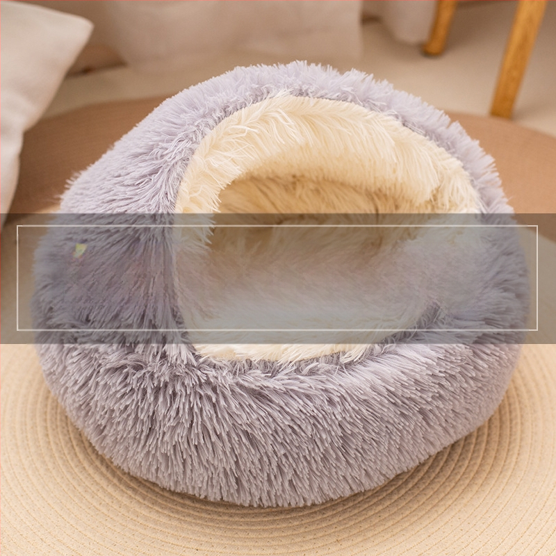 Veleprodaja školjkastog gnijezda poluzatvorenog gnijezda za kućne ljubimce plišanog okruglog prostirke za kućne ljubimce zimsko toplo mačje gnijezdo ugriz nije trulo pseće gnijezdo
