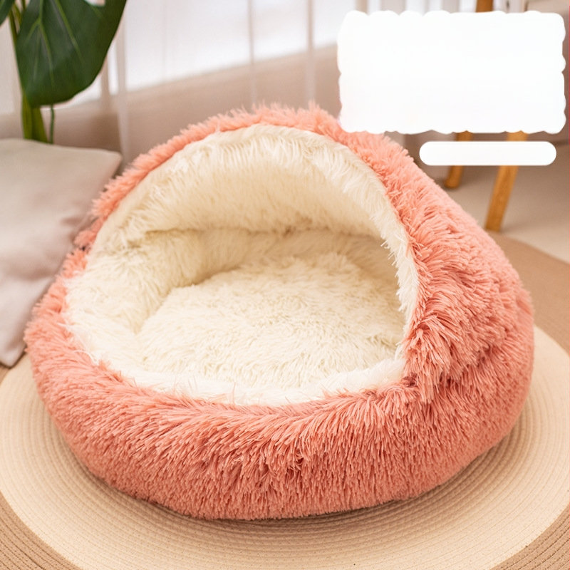 Veleprodaja školjkastog gnijezda poluzatvorenog gnijezda za kućne ljubimce plišanog okruglog prostirke za kućne ljubimce zimsko toplo mačje gnijezdo ugriz nije trulo pseće gnijezdo