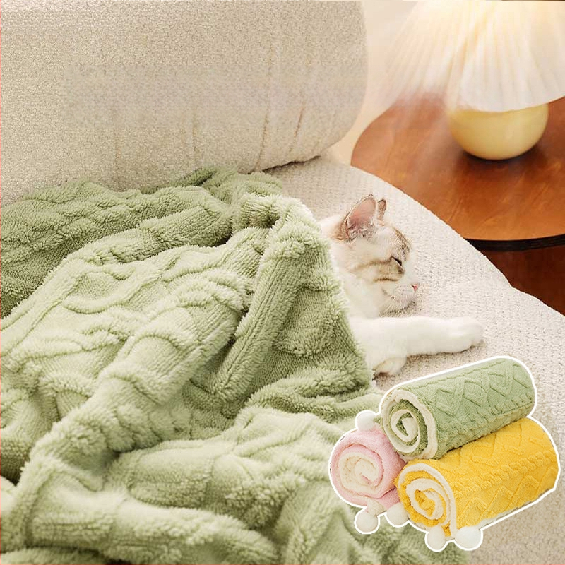 Deka za kućne ljubimce u stilu, jednobojna, topla deka za mačke, zadebljana flanelska prostirka za spavanje pasa