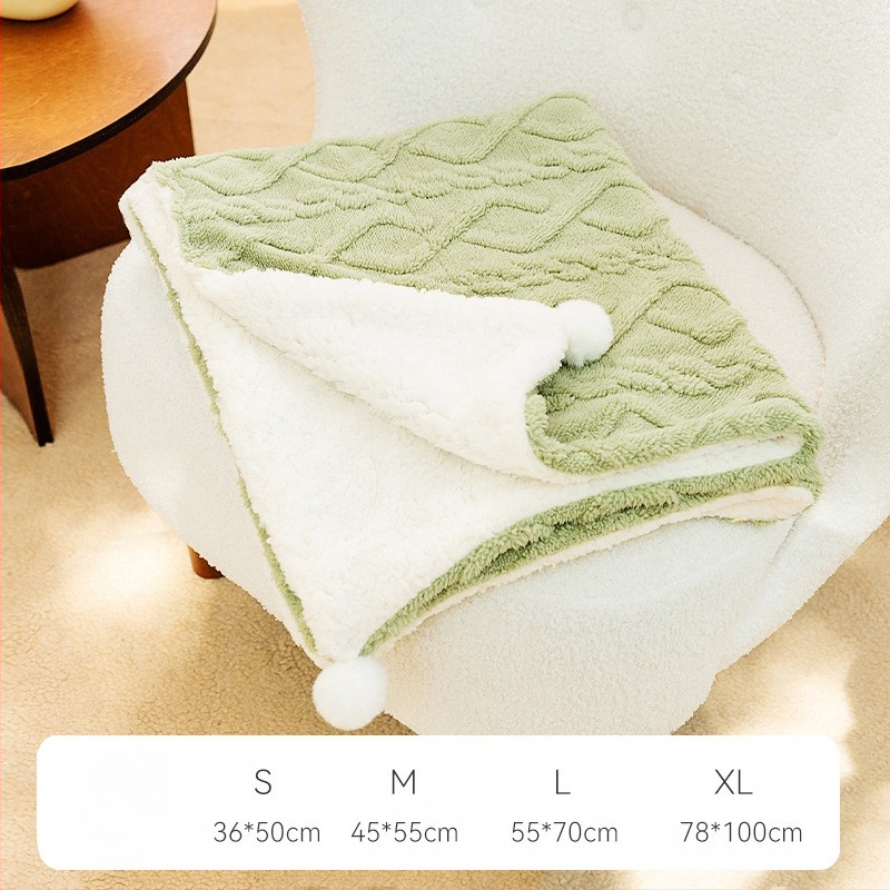 Deka za kućne ljubimce u stilu, jednobojna, topla deka za mačke, zadebljana flanelska prostirka za spavanje pasa