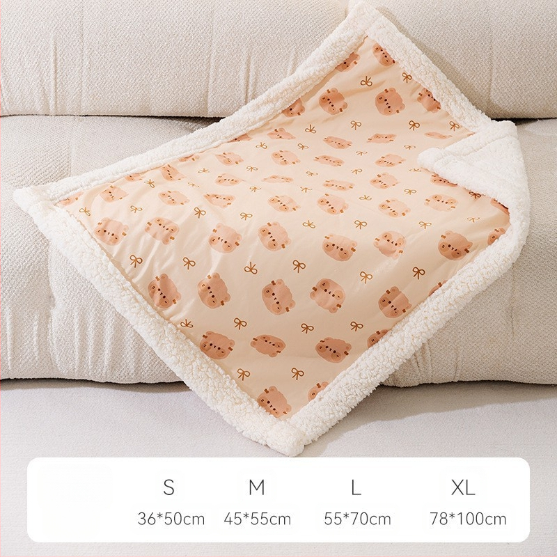 Deka za kućne ljubimce u stilu, jednobojna, topla deka za mačke, zadebljana flanelska prostirka za spavanje pasa