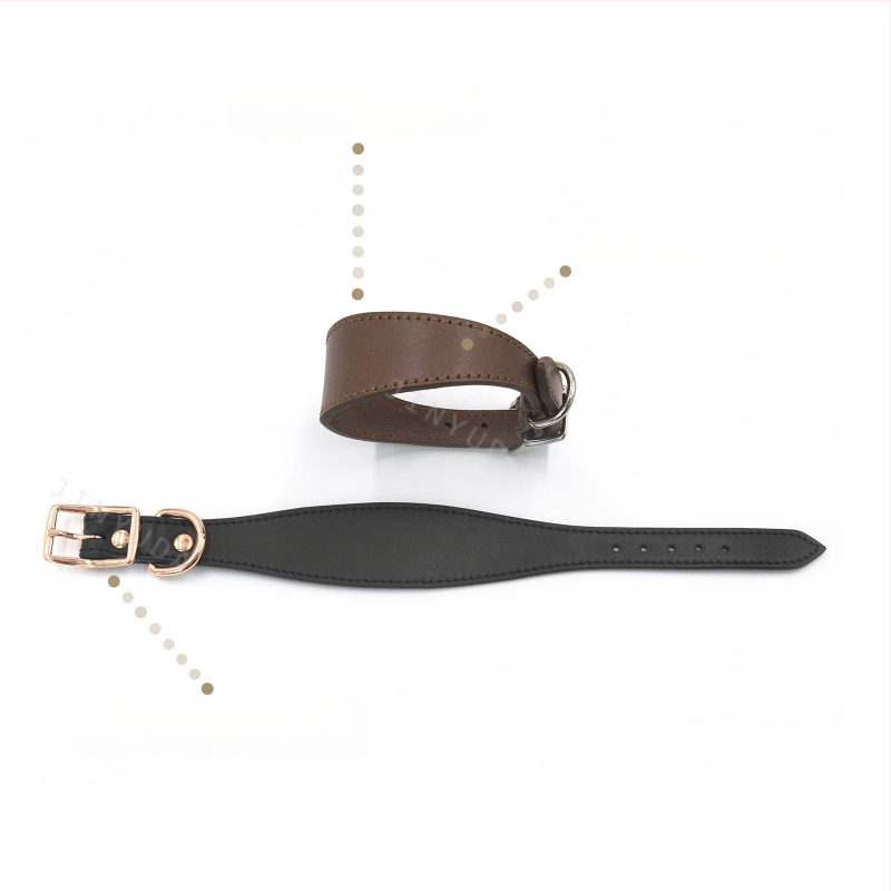 Pilno grūdo karvės odos praplatintas apsauginis plonas šunų odinis antkaklis augintinių antkaklis šunims nuo kurtų odos