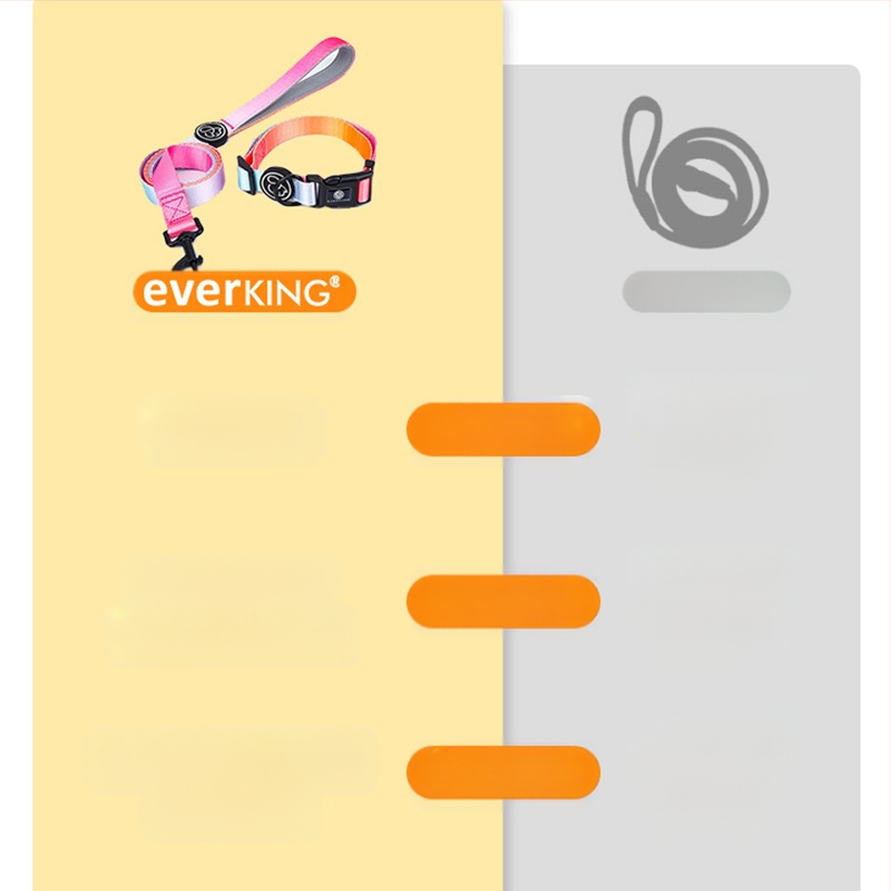 Everkingi koerarihm väikestele koertele, ketirakmed, gradientvärvi koerakaelarihm, koertele mõeldud jalutusnöör, hulgimüük